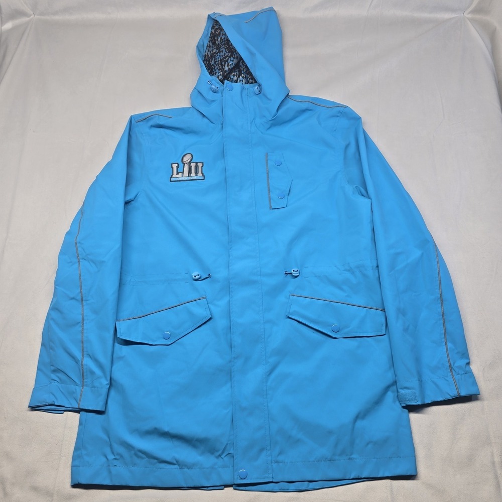 2018 Super Bowl LII 52 Hooded Jacket Mens Sz Large Blue Minneapolis City Issued